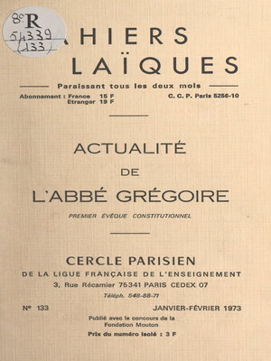 cover image of Actualité de l'Abbé Grégoire